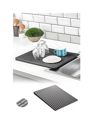Nacario Sas Haus Plastik Pratik Lavabo Tezgah Üstü Bulaşık Kurutmalığı Siyah 35 x 45 S-10145
