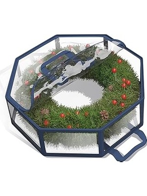 Nacario Hearth & Harbor Çelenk Saklama Kabı - Şeffaf Noel Çelenk Saklama Çantası, Çift Fermua