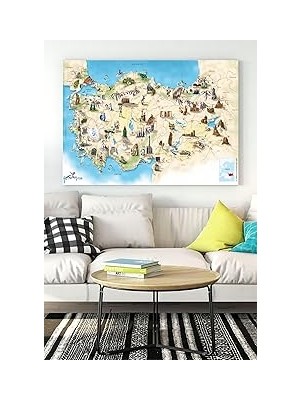 Nacario Postermanya (PSTER18291) Türkiye Haritası Eğitim Kanvas Tablo 3 30 x 40