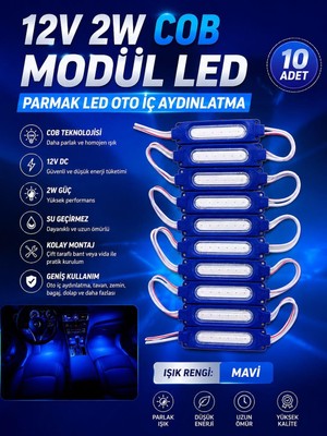 Kuzey Aksesuar 12V 2W Cob Modül LED Parmak LED Oto Iç Aydınlatma