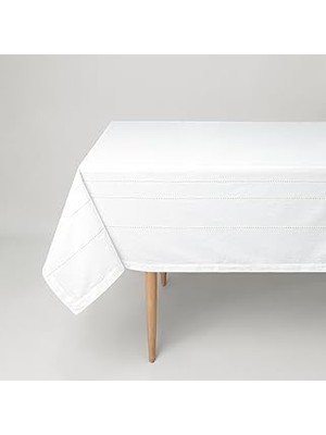 Nacario Linens Lemerdy 150X300 cm Masa Örtüsü Beyaz