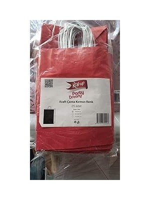 Nacario Kağıt Canta Büklüm Sap Kırmızı 18 * 8 * 20)(5 Adet