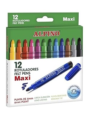 Nacario Alpino Alp-Ar-06 Maxi Keçeli Kalem, 12'li