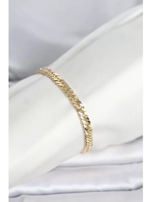 Aydogan's cm 14K Gold Renk Kalın Zincir Model Kadın Bileklik - TJ-BB8304