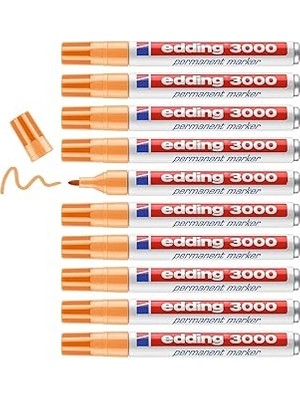 Nacario Edding 3000 Permanent Markör - Açık Turuncu - 1 Kalem - Yuvarlak Uç 1,5-3 mm