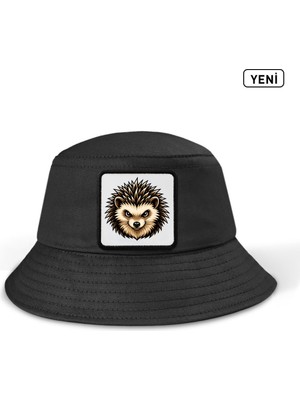 BlackBörk Kirpi Logolu Bucket Siyah Şapka