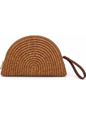Leva Centr Hasır Clutch Çanta