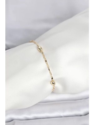Aydogan's cm 14K Gold Renk Damla Topçuk Model Kadın Bileklik - TJ-BB8284