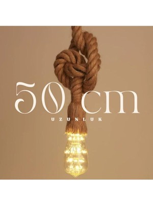 Empressco 50 cm Jüt Sarkıt Avize, Rustik Dekorasyon Için Şık ve Doğal Aydınlatma