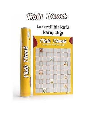 Nacario 1 Tatlı 1 Yemek Kazı Kazan Poster, Yemek Temalı Eğlenceli Aktivite, Özel Tasarım