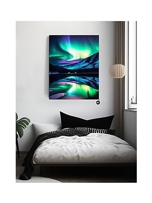 Nacario Postermanya (PSTER20904) Kuzey Işıklarının Dansı Iskandinav Tarzı Kanvas Tablo 21 x 30
