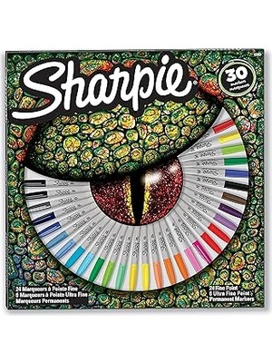 Nacario Sharpie Fine Permanent Markör 30'lu Karışık Kutu, Kertenkele