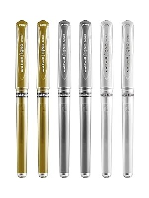 Nacario Uni-Ball Signo Pen Geniş Metalik Jel Mürekkep Rollerball - Metal 1 mm Uç Ucu 0,65 mm Kau�
