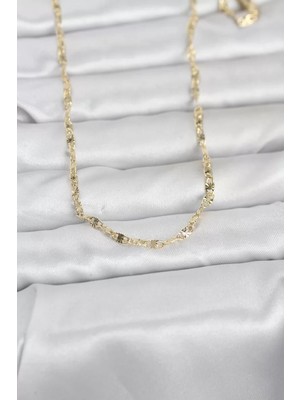Aydogan's cm 14K Gold Renk Lazerli Gemici Zincir Model 60 cm Kadın Kolye - TJ-BKO10974