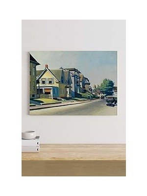 Nacario Postermanya (PSTER19005) Sun On Prospect Street - Edward Hopper Sanatsal Kanvas Tablo 30 x 4