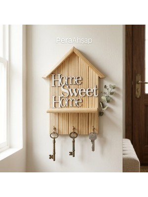 Pera Wooden Key No.02 Ev Model Raflı Anahtarlık