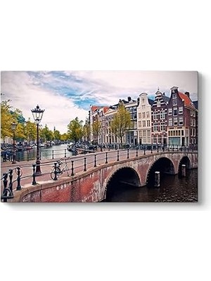 Nacario Amsterdam Köprü Kanal Tablosu 45 x 30