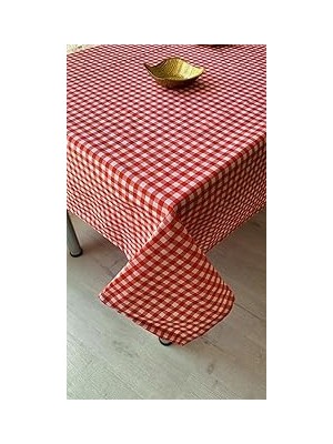Nacario Defnelam Piknik Örtüsü Sofra Bezi 170X170 cm (Kırmızı Orta Pötikare)