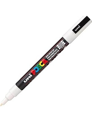Nacario Uni Posca Markör Kalem 3m Set 0.9-1.3 mm Keçe Uçlu Beyaz