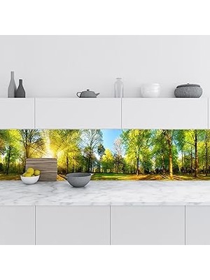 Nacario Mutfak Tezgah Arası Folyo Fayans Kaplama Folyosu Bahar Manzarası 60X500 cm