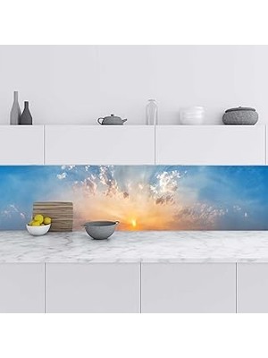 Nacario Mutfak Tezgah Arası Folyo Fayans Kaplama Folyosu Gün Doğumu 60X100 cm