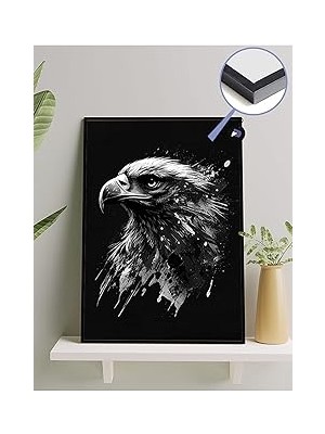 Nacario Postermanya (PSTER21081) Siyah Beyaz Kartal Hayvan Çerçeveli Tablo - Çerçeveli Poster 3