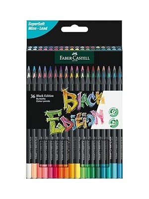 Nacario Faber-Castell 116436 - Renkli Kalemler Blackwood, Black Edition, 36'lı Kutu