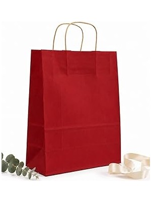 Nacario 25X31X12 Bordo Renk Kağıt Hediye Çantası 2’li Set – Dayanıklı Hediye Paketleme Ça