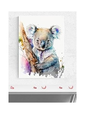 Nacario Postermanya (PSTER821) Renkli Koala Hayvan Poster - Afiş - Dekoratif Duvar Posteri 70 x 100