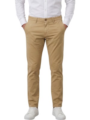 Deepsea Camel Slim Fit Pamuklu Likralı Yazlık Erkek Spor Pantolon 2602021