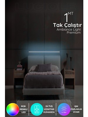 Empressco Renkli Rgb LED Abajur, Uzaktan Kumandalı Gece Lambası, Modern Tasarım