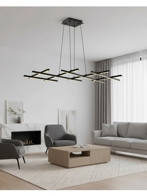 Empressco Modern Zigzag Mikado Sarkıt Avize, Şık Siyah Tasarım, Evinize Şıklık Katar
