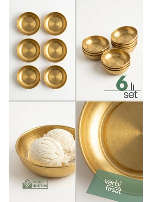 Empressco 6’lı Gold Metal Çerezlik Seti - Şık Sunum Kaseleri, Atıştırmalık ve Şamdan