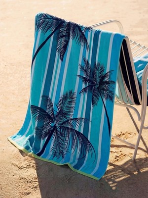 LC Waikiki Palmiye Desenli Plaj Havlusu 70X150 cm  (S6)