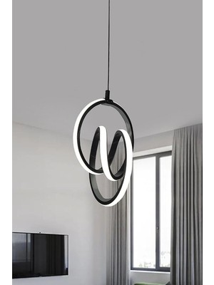 Empressco Modern Siyah Kasa Beyaz Işık LED Avize, Şık ve Enerji Tasarruflu Tasarım