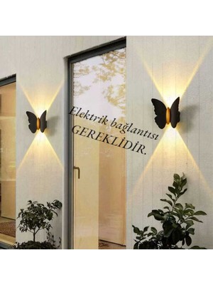 Empressco 2 Adet Günışığı LED Kelebek Duvar Aplikası, Iç ve Dış Mekan IP65