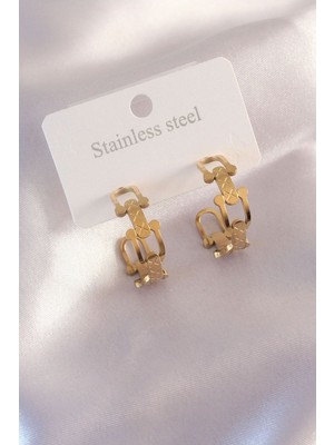 Clariss Çelik Gold Renk Tifanny Zincir Model Kadın Küpe