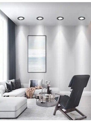 Empressco Şık Gümüş Detaylı 5W Renkli Sıva Altı LED Spot Lamba