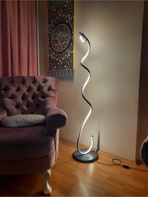 Empressco 120 cm Ahşap Malzemeli Lambader, Antrasit Gövde, 3 Renk Işık ve Modern Tasarım