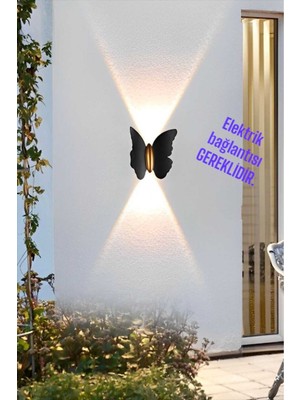 Empressco 6W Gündüz Işığı Ledli Kelebek Duvar Aplikası, Iç-Dış Mekan IP65