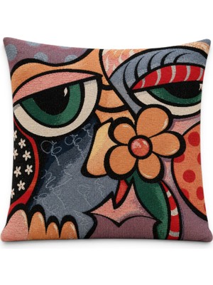 Melih Aksu Goblen Kırlent Yastık Kılıfı 43X43 cm Dekoratif Yastık Kılıfı (Iç Dolgusuz)