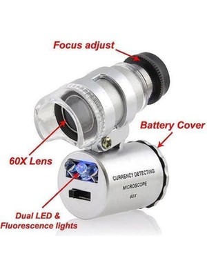 Empressco 60X Mini Cep Mikroskop Kuyumcu Büyüteç LED Işık - Fiyatı, Yorumları