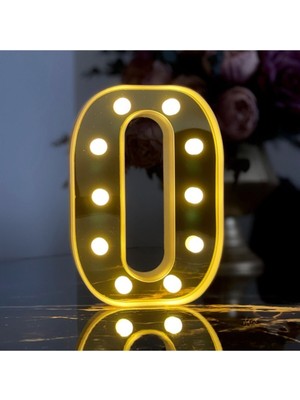 Empressco Büyük Boy LED Işıklı 3D O Harfi Doğum Günü Kutlama Dekoru