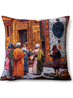 Melih Aksu Goblen Kırlent Yastık Kılıfı 43X43 cm Dekoratif Yastık Kılıfı (Iç Dolgusuz)