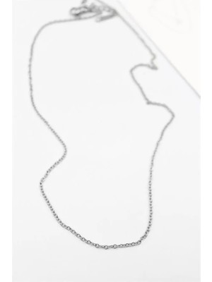 MiraLive Çelik Zincir Kolye - 45 cm - Gümüş