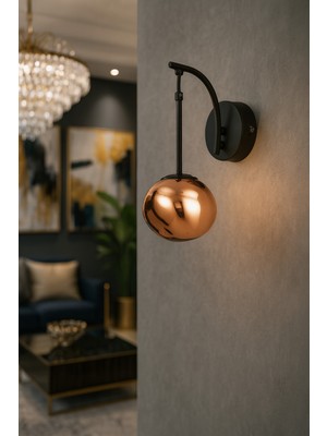 Empressco Asimetrik Rose Camlı Modern Sarkıt Aplik, Şık ve Loş Işık Dekorasyonu