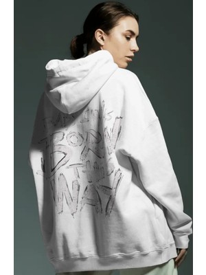 Sevbano Lady Gaga Şarkıcı Sırt Baskılı Unisex Oversize Penye Hoodie