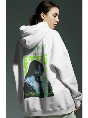 Sevbano Billie Eilish Şarkıcı Sırt Baskılı Unisex Oversize Penye Hoodie
