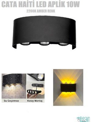 Empressco 10W LED Aplik IP65 Amber Renk 2200K Dış Mekan Aydınlatması