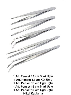 Empressco Penset 13 cm ve 16 cm 5’li Set Nikel Kaplama - Fiyatı, Yorumları